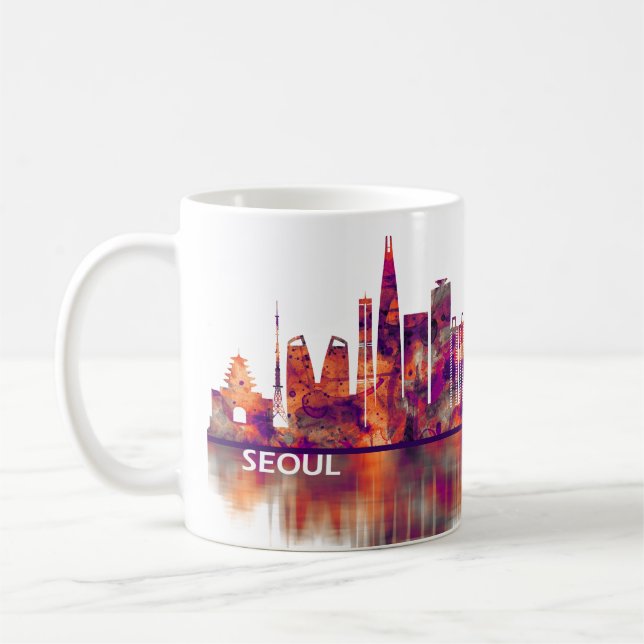 Caneca De Café Seul Coreia do Sul Skyline (Esquerda)