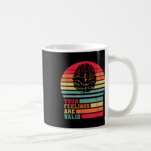 Caneca De Café Seus Sentimentos São Válidos Vintage Mental Health