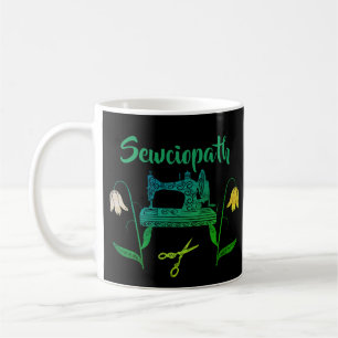 Caneca De Café Sewciopath Funny Cote na Máquina de Costura Verde