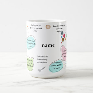 Caneca De Café Sewing Affirmations for Crafters | Sewing Quotes