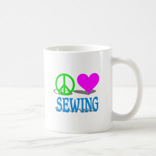 Caneca De Café Sewing do amor da paz