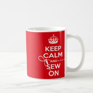 Caneca De Café Sewing, Red Keep Calm Mug