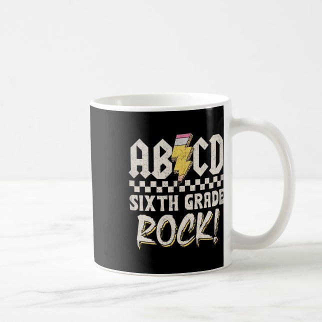 Caneca De Café Sexta Série Abcd Rock Volta às Aulas Primeiro Dia  (Direita)