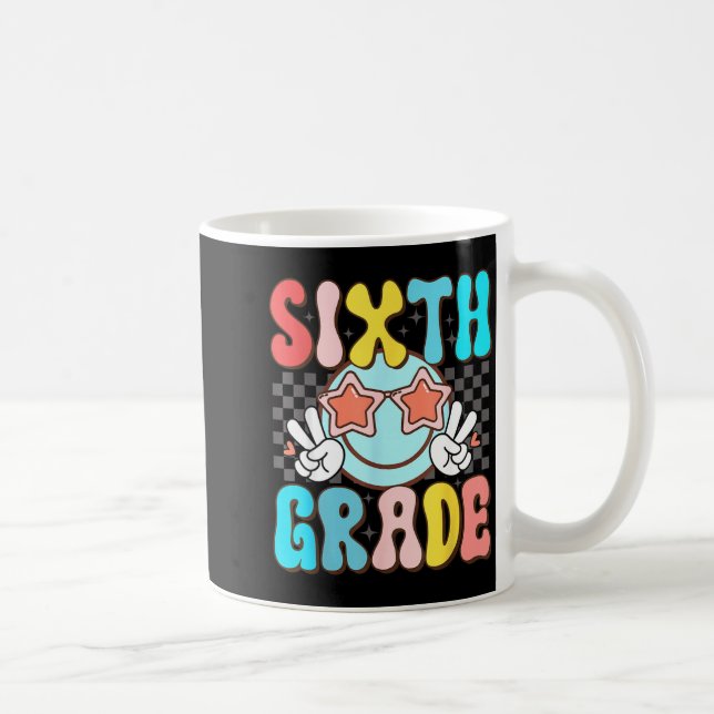 Caneca De Café Sexto ano sorriso retrô groovy 6º ano (Direita)