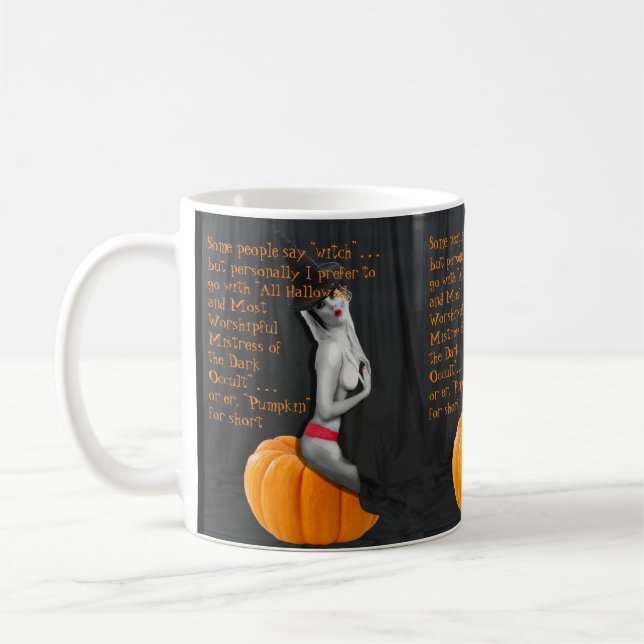 Caneca De Café Sexy Pinup Wity Gótico Halloween Meme Mug Samhain (Esquerda)