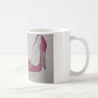 Caneca De Café sexy stiletto alto calçado vermelho e preto