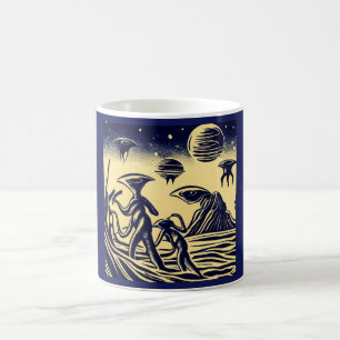 Caneca De Café SF - Aliens Em Um Pavimento Estranho 1