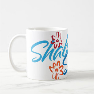 Caneca De Café Shabbat Shalom Floral