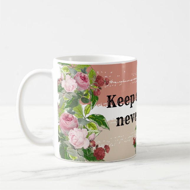 Caneca De Café Shabby chic blooming flowers (Esquerda)