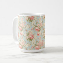 Shabby Chic Vintage Rosas Cor-de-Rosa Monograma Fl