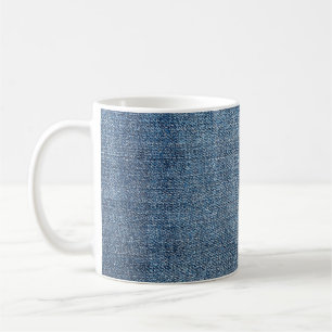Caneca De Café Shabby denim textura para fundo. Jeans azuis