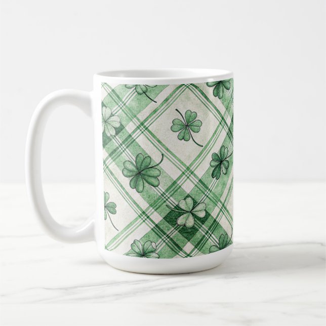CANECA DE CAFÉ SHADES OF GREEN IRISH CELTIC SHAMROCKS  (Esquerda)