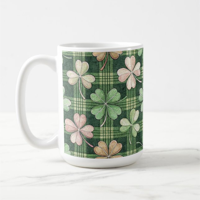CANECA DE CAFÉ SHADES OF GREEN & PINK IRISH CELTIC SHAMROCKS  (Esquerda)