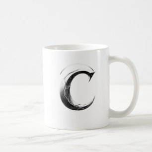 Caneca De Café Shadow C – Copo letra C escura