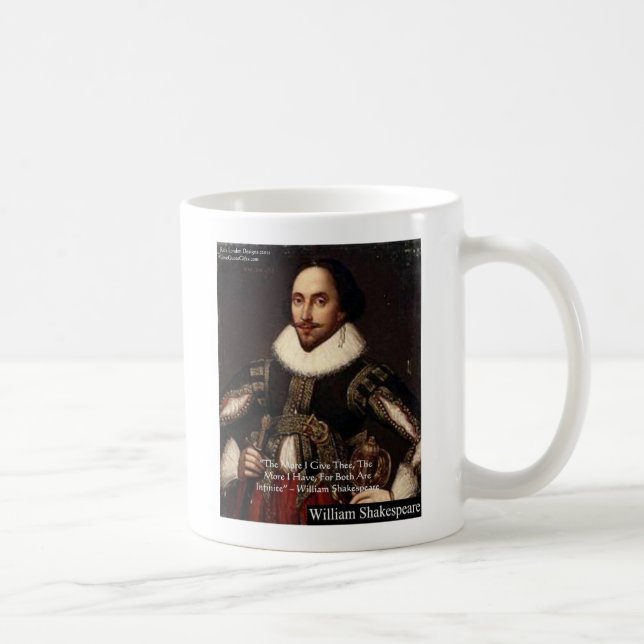 Caneca De Café Shakespeare "Dê Infinitamente" Presentes de Citaçã (Direita)