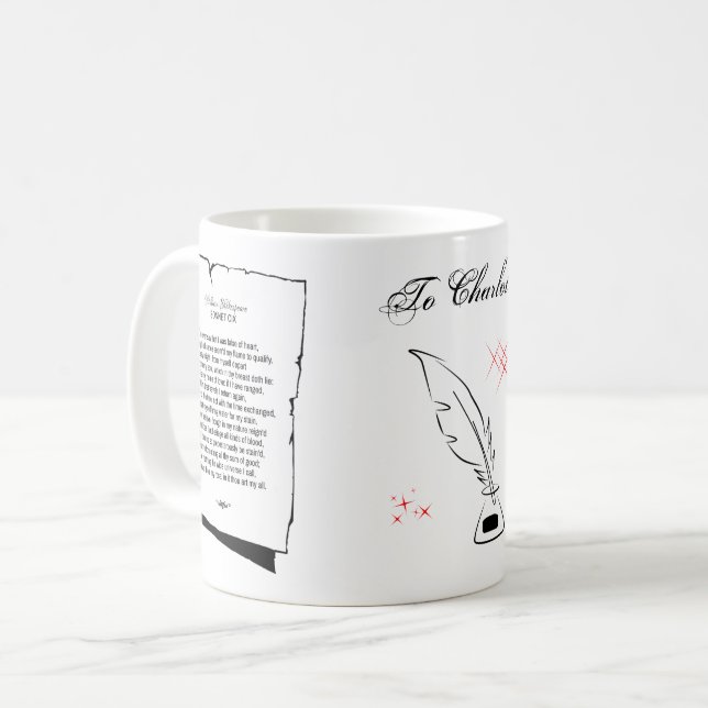 Caneca De Café Shakespeare Sonnet 109 (Frente Esquerda)