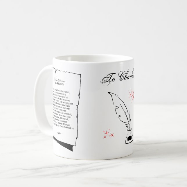 Caneca De Café Shakespeare Sonnet 127 (Frente Esquerda)