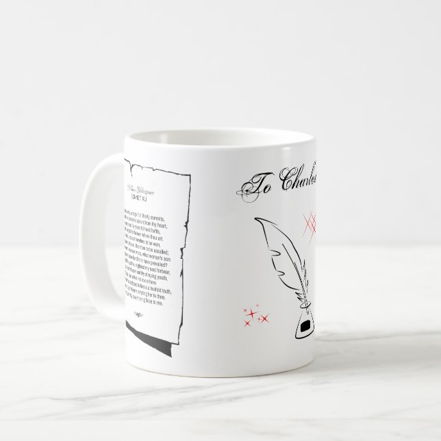 Caneca De Café Shakespeare Sonnet 41 (Frente Esquerda)