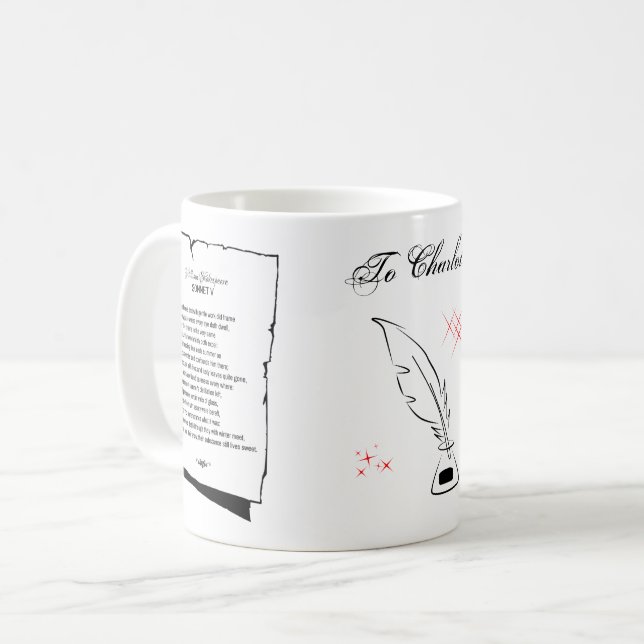 Caneca De Café Shakespeare Sonnet 5 (Frente Esquerda)