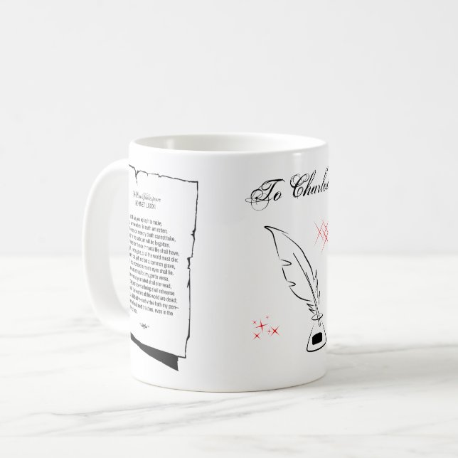 Caneca De Café Shakespeare Sonnet 81 (Frente Esquerda)