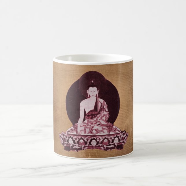 Caneca De Café Shakyamuni Buddha Grunge Vintage (Centro)