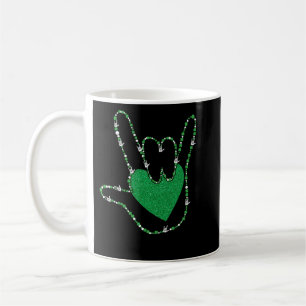 Caneca De Café Shamrock I Love You Hands Sign Language ASL