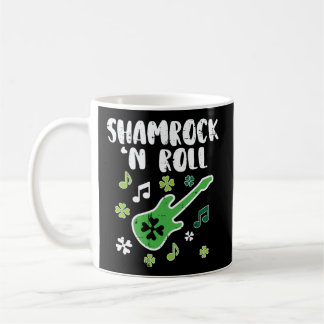 Caneca De Café Shamrock N Roll Guitar Dia de São Patrício Guitari