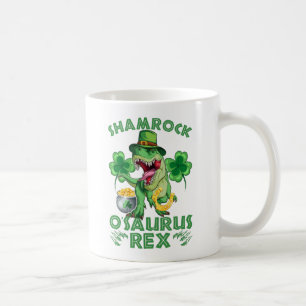 Caneca De Café Shamrock O'saurus Rex Rua. Dia de Patrick