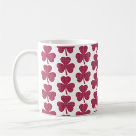 Caneca De Café Shamrock Shape Plaid Red