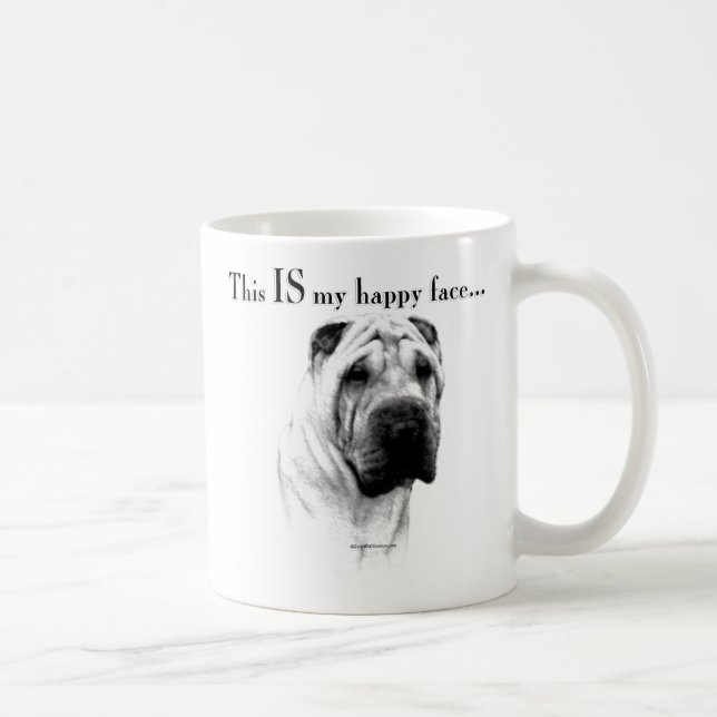 Caneca De Café Shar Pei Happy Face Chinês (Direita)