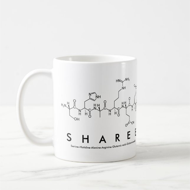 Caneca De Café Sharee peptide name mug (Esquerda)