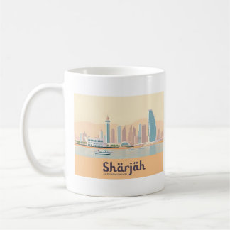 Caneca De Café Sharjah Emirados Árabes Unidos Viagem Pastel
