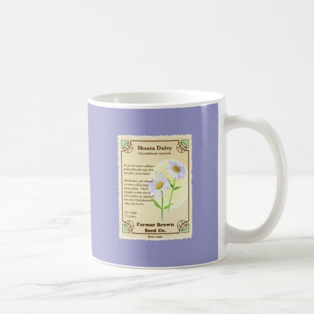 Caneca De Café Shasta Daisy Seed Packet (Direita)