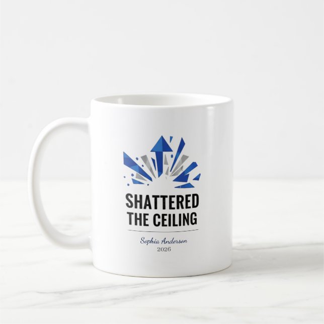 Caneca De Café Shattered The Ceiling | Personalized (Esquerda)