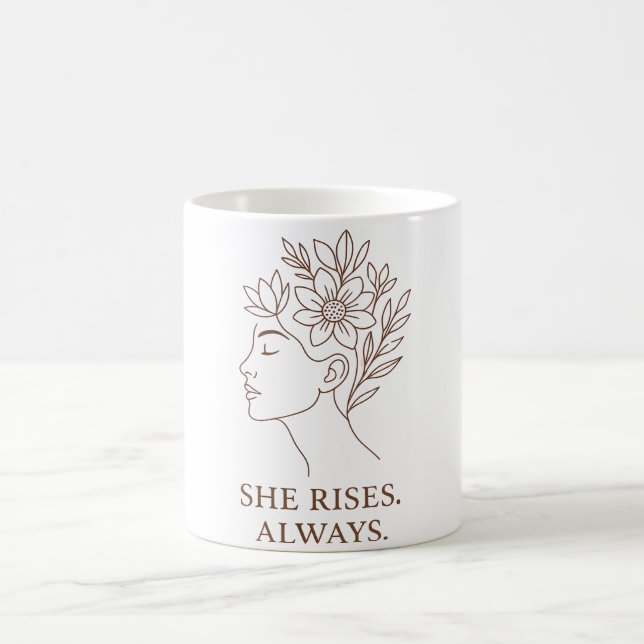 Caneca De Café She Rises. Always — Minimalist Empowerment Design (Centro)