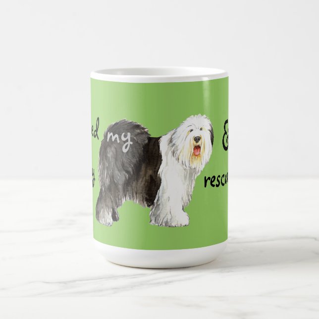 Caneca De Café Sheepdog inglês velho do salvamento (Centro)