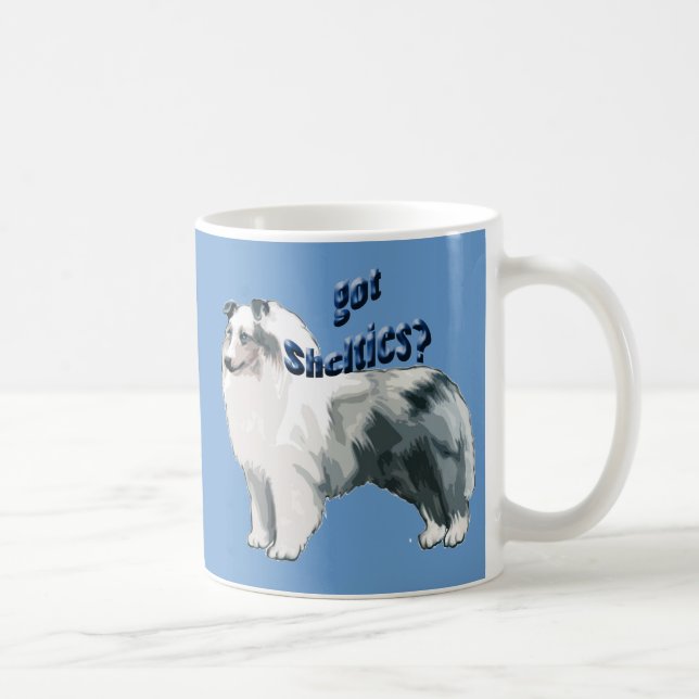 Caneca De Café Sheepdog (zona úmida azul) (Direita)