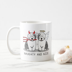 Caneca De Café Sheepdogs inglesas travessas e legais (Cinza 1)