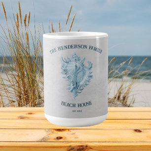 Caneca De Café Shell Blue Conch