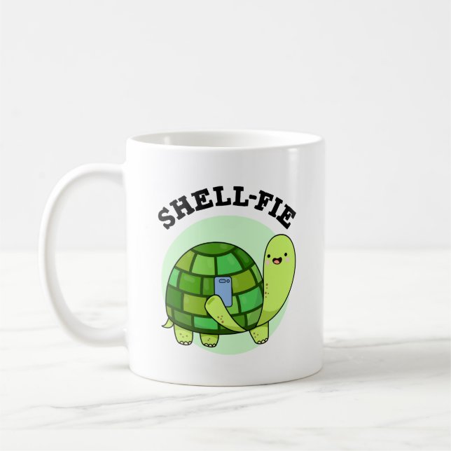 Caneca De Café Shell-fie Funny Tortoise Selfie Pun (Esquerda)