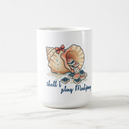 Caneca De Café Shell I Play Mahjong Coastal