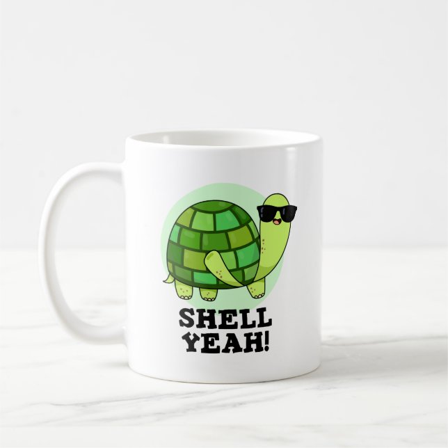 Caneca De Café Shell Sim Engraçado Tortoise Pun (Esquerda)