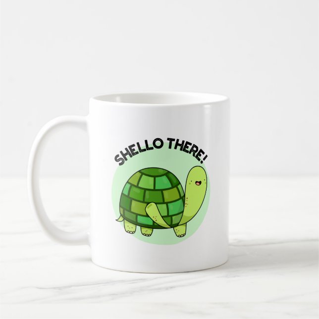 Caneca De Café Shello Ali Engraçado Tortoise Pun (Esquerda)