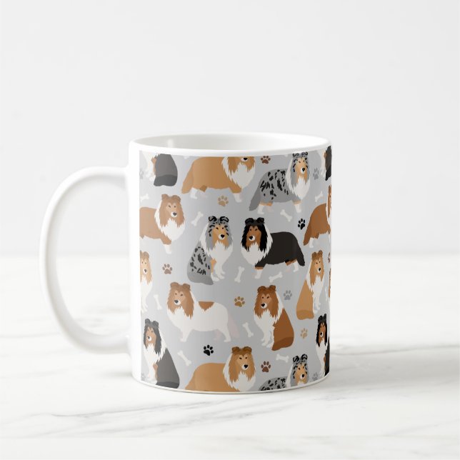 Caneca De Café Sheltie Bones e Paws Café Mug (Esquerda)