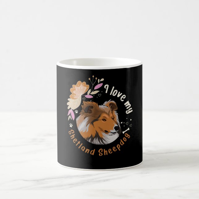 Caneca De Café Sheltie Dog Shetland Sheepdog Idea (Centro)