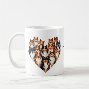Caneca De Café Sheltie Heart Illustration Cute Shetland Sheepdog