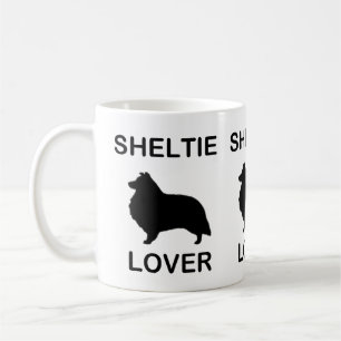 Caneca De Café Sheltie Lover com SIlhouette