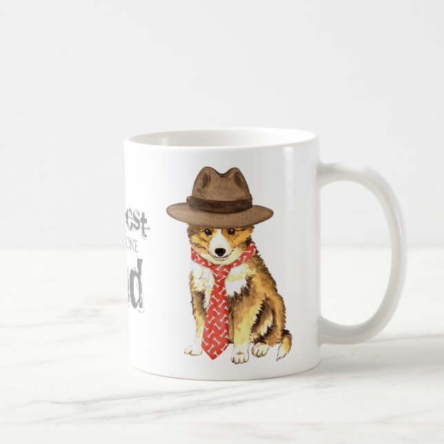 Caneca De Café Sheltie Pai (Direita)