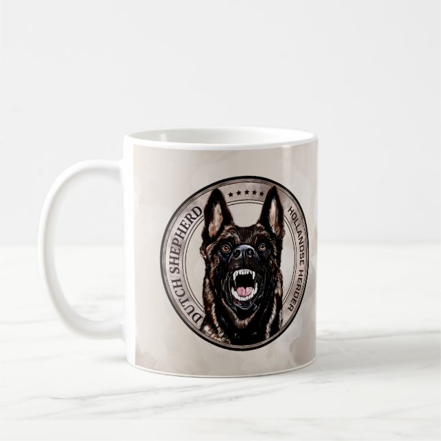 Caneca De Café Shepherd - Hollandse Herdershond (Esquerda)