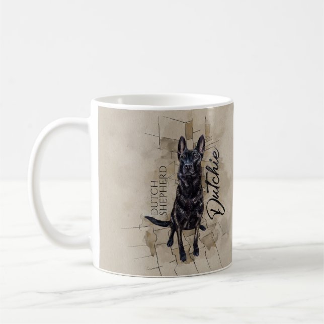 Caneca De Café Shepherd - Ilustração Holandesa (Esquerda)